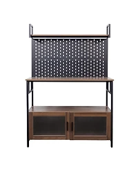 Casainc Kitchen Bakers Rack with Cabinet Door and Storage Shelf for Small Space Organization