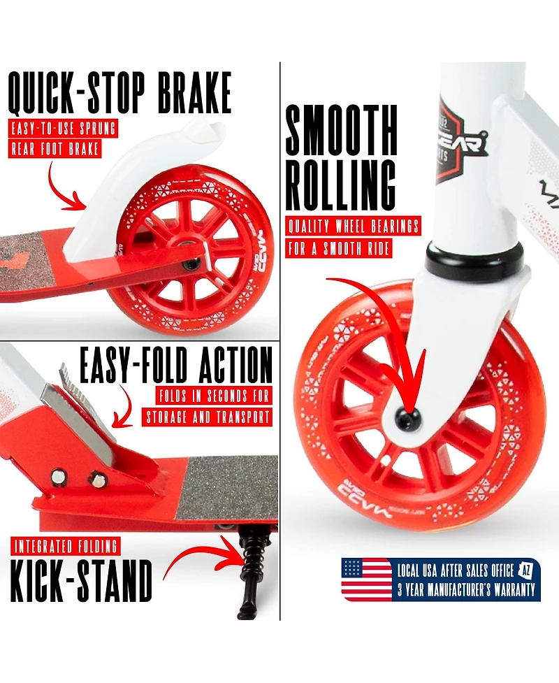 Folding Kick Scooter with Lights - Madd Gear Rush 125