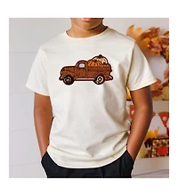 Sweet Wink Little and Big Boys Fall Truck Patch Short Sleeve T-Shirt
