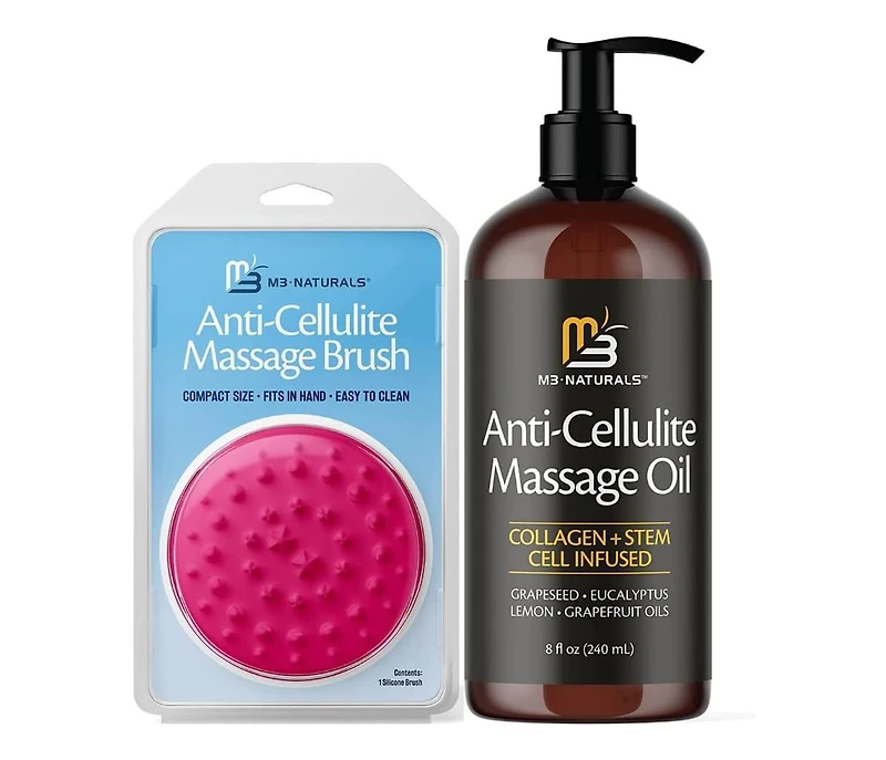 M3 Anti Cellulite Oil + Silicone Body Brush