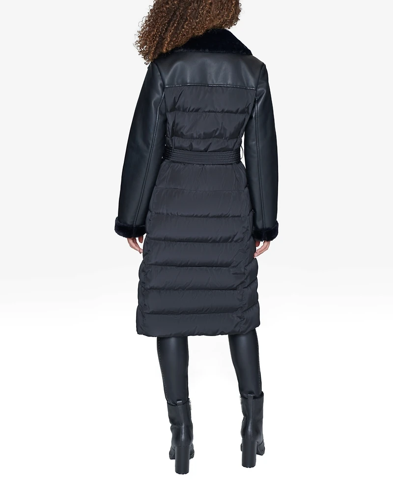 Karl Lagerfeld Paris Women's Belted Puffer Coat