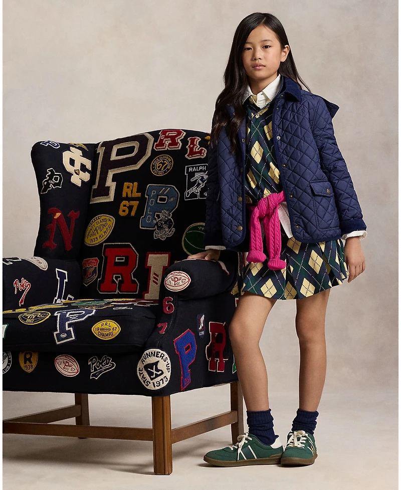 Polo Ralph Lauren Big Girls 2-Piece Mesh Knit Top and Skorts Set