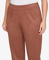 Hearts Of Palm Plus Solid Faux Suede Pants