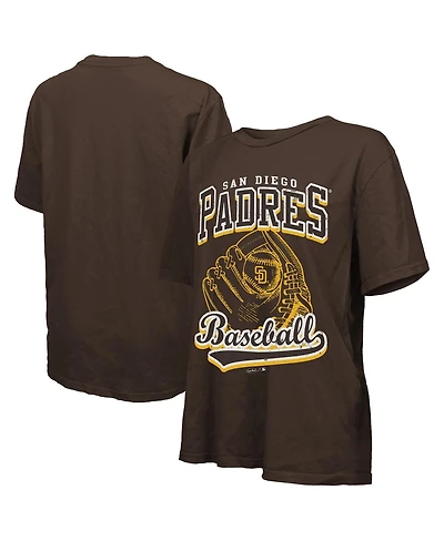 Majestic Women's Brown San Diego Padres Oversized First Base T-Shirt