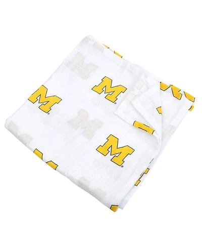 Three Little Anchors Baby Boys and Girls Michigan Wolverines 47'' x 47'' Muslin Swaddle Blanket