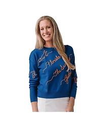 Kadyluxe Women's Royal Florida Gators Love Note Embroidered Pullover Sweater