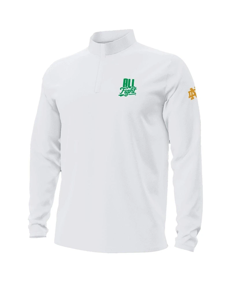 Under Armour Men's White Notre Dame Fighting Irish All Fight Motion Quarter-Zip Sweatshirt