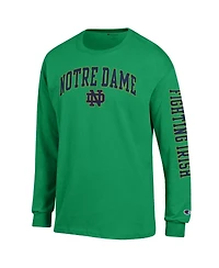 Champion Men's Kelly Green Notre Dame Fighting Irish Arch Over Logo 2-Hit Long Sleeve T-Shirt