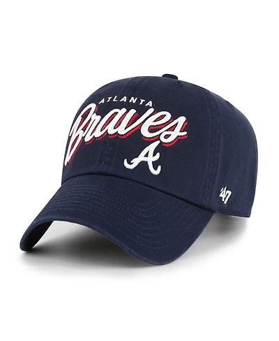 '47 Brand Women's Navy Atlanta Braves Ariana Clean Up Adjustable Hat