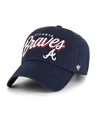 '47 Brand Women's Navy Atlanta Braves Ariana Clean Up Adjustable Hat
