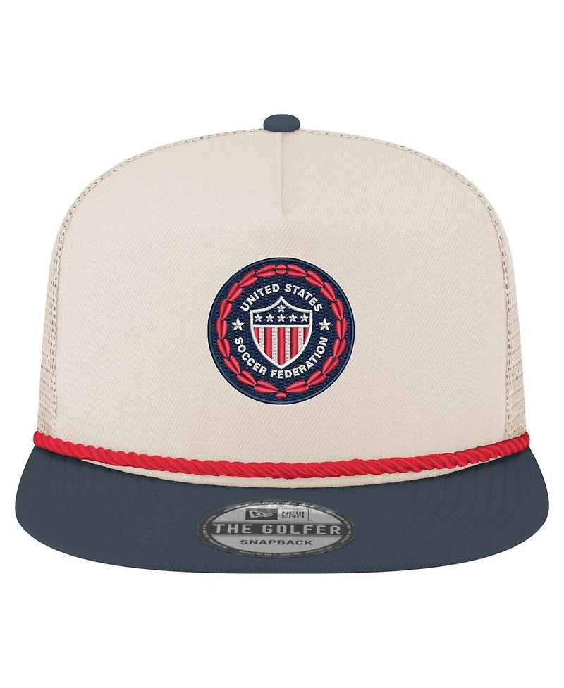 New Era Men's Cream Usmnt Retro Golfer Snapback Hat