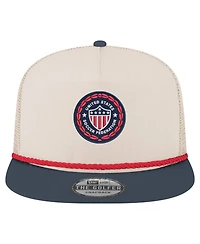 New Era Men's Cream Usmnt Retro Golfer Snapback Hat