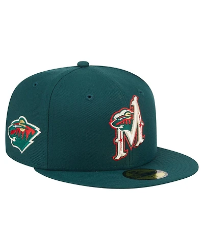 New Era Men's Green Minnesota Wild Deceptor 59FIFTY Fitted Hat