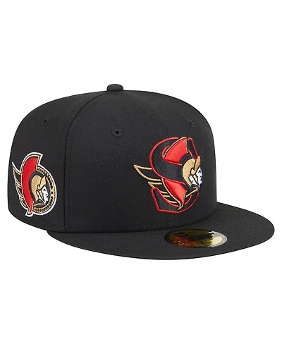 New Era Men's Black Ottawa Senators Deceptor 59FIFTY Fitted Hat