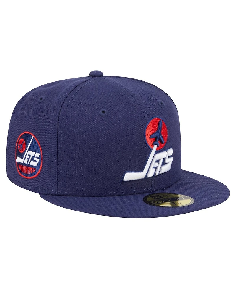 New Era Men's Navy Winnipeg Jets Deceptor 59FIFTY Fitted Hat