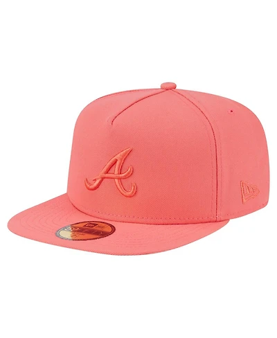 New Era Men's Coral Atlanta Braves Color Pack A-Frame 59FIFTY Fitted Hat