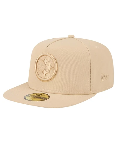 New Era Men's Beige Pittsburgh Steelers Color Pack A-Frame 59FIFTY Fitted Hat