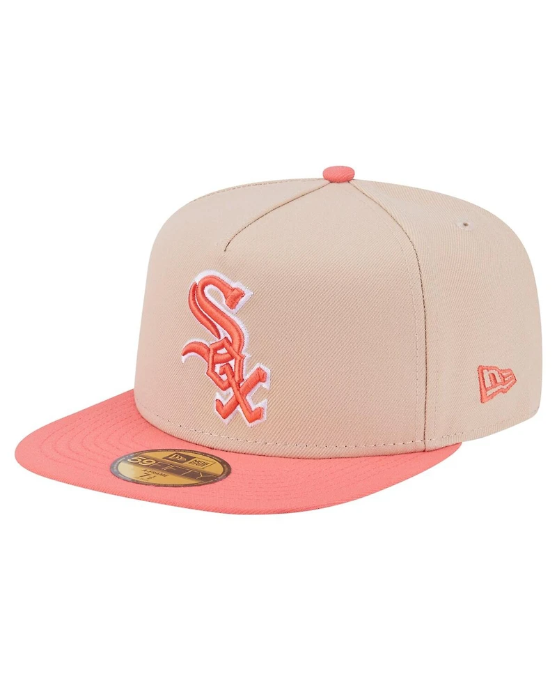 New Era Men's /Light Beige Chicago White Sox Two-Tone Color Pack A-Frame 59FIFTY Fitted Hat