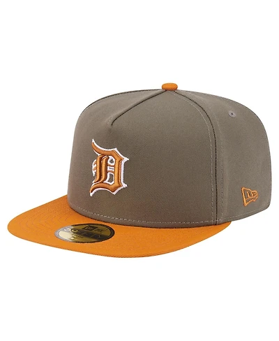 New Era Men's Olive/Orange Detroit Tigers Two-Tone Color Pack A-Frame 59FIFTY Fitted Hat