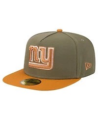 New Era Men's Olive/Brown York Giants Color Pack A-Frame 59FIFTY Fitted Hat