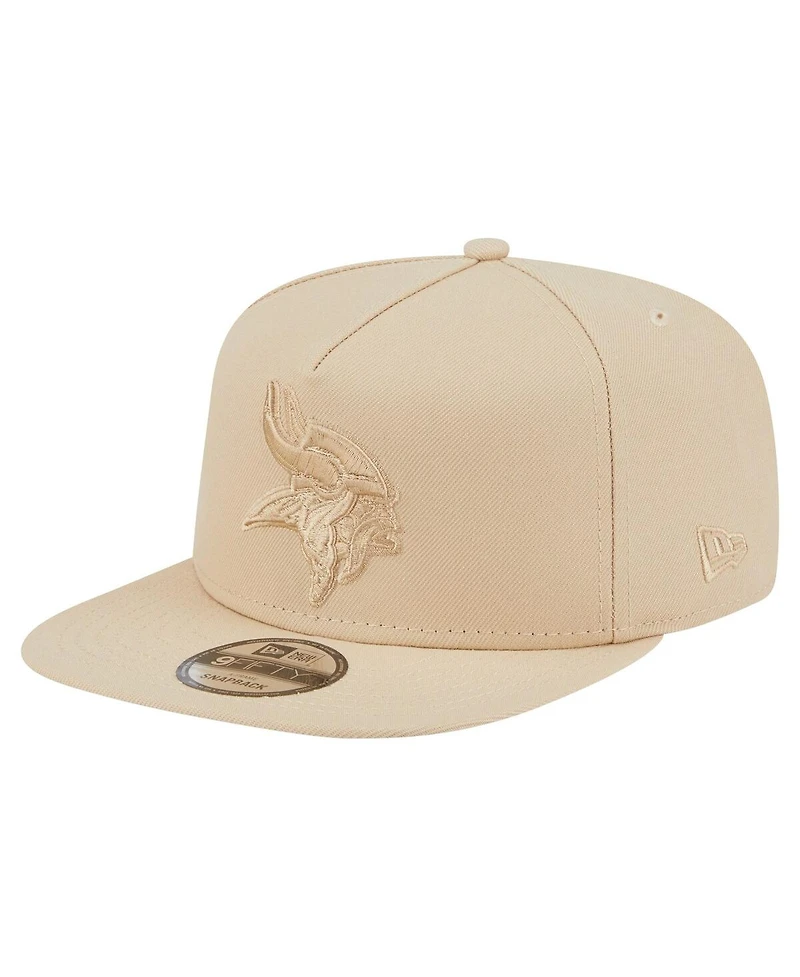 New Era Men's Light Beige Minnesota Vikings Color Pack A-Frame 9FIFTY Snapback Hat