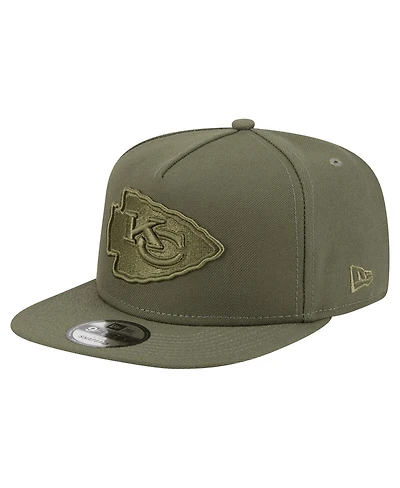 New Era Men's Olive Kansas City Chiefs Color Pack A-Frame 9FIFTY Snapback Hat