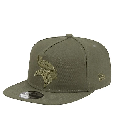 New Era Men's Olive Minnesota Vikings Color Pack A-Frame 9FIFTY Snapback Hat