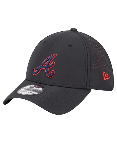 New Era Men's Black Atlanta Braves Night 39THIRTY Flex Hat