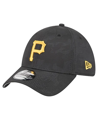 New Era Men's Black Pittsburgh Pirates Tonal Camo 39THIRTY Flex Hat