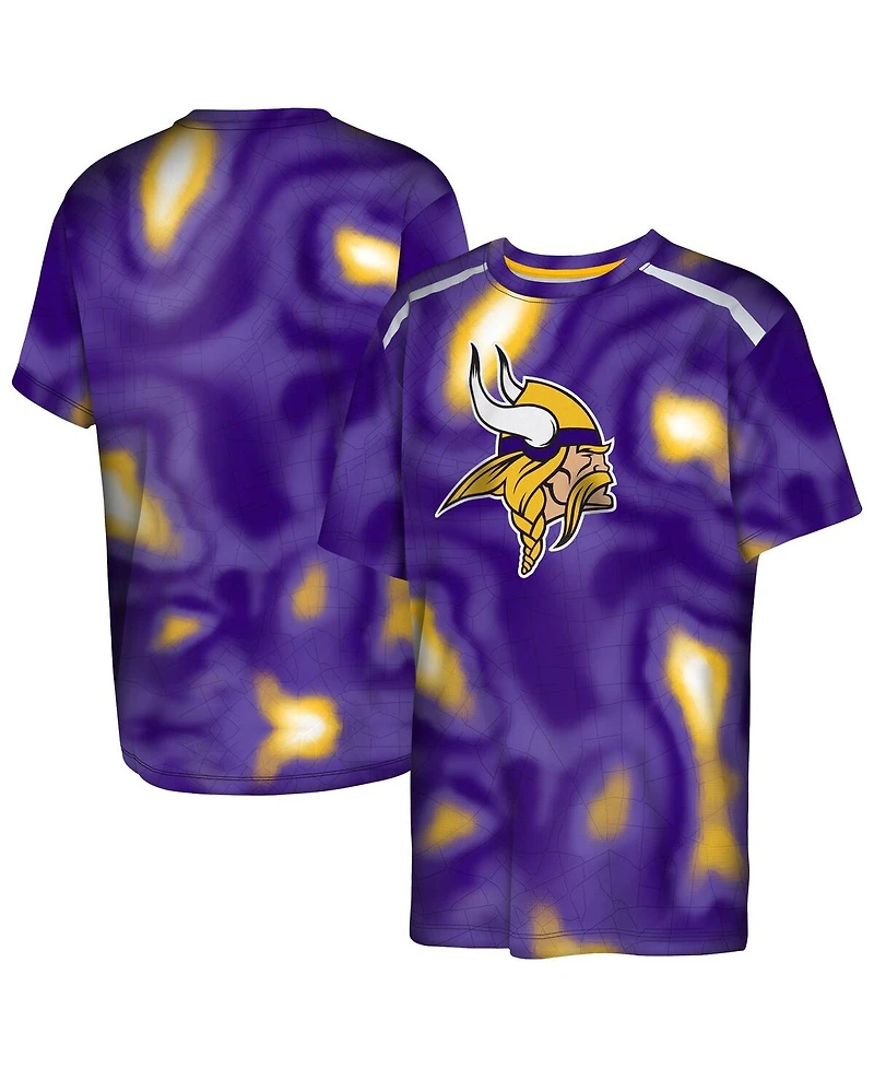 Outerstuff Big Boys and Girls Purple Minnesota Vikings End Zone Dri-Tek T-Shirt