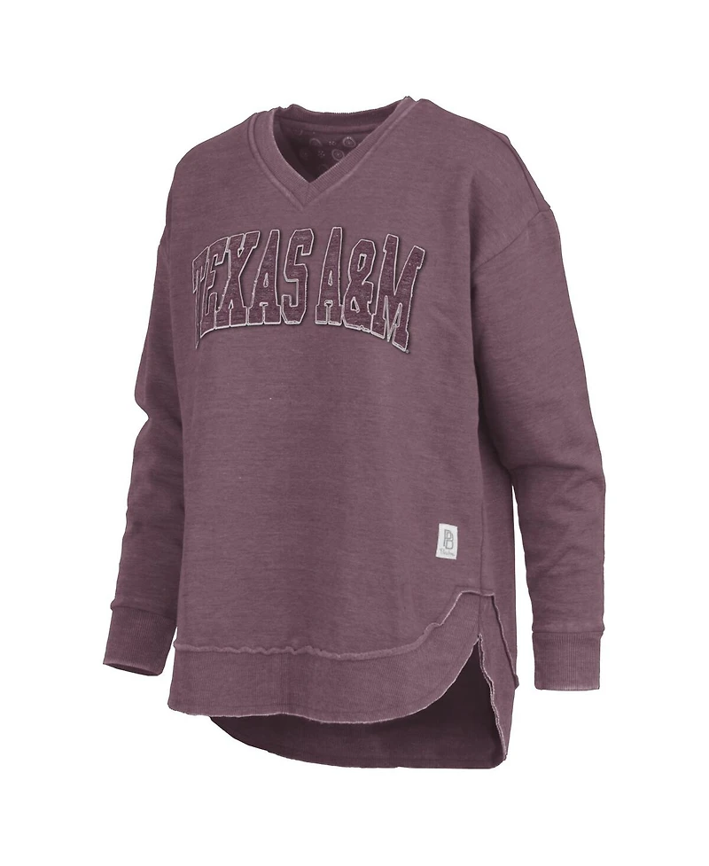 Pressbox Women's Maroon Texas A&M Aggies Westin Poncho V-Neck Pullover Sweatshirt
