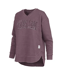 Pressbox Women's Maroon Texas A&M Aggies Westin Poncho V-Neck Pullover Sweatshirt