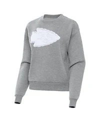 Antigua Women's Heather Gray Kansas City Chiefs Victory Pullover Sweatshirt