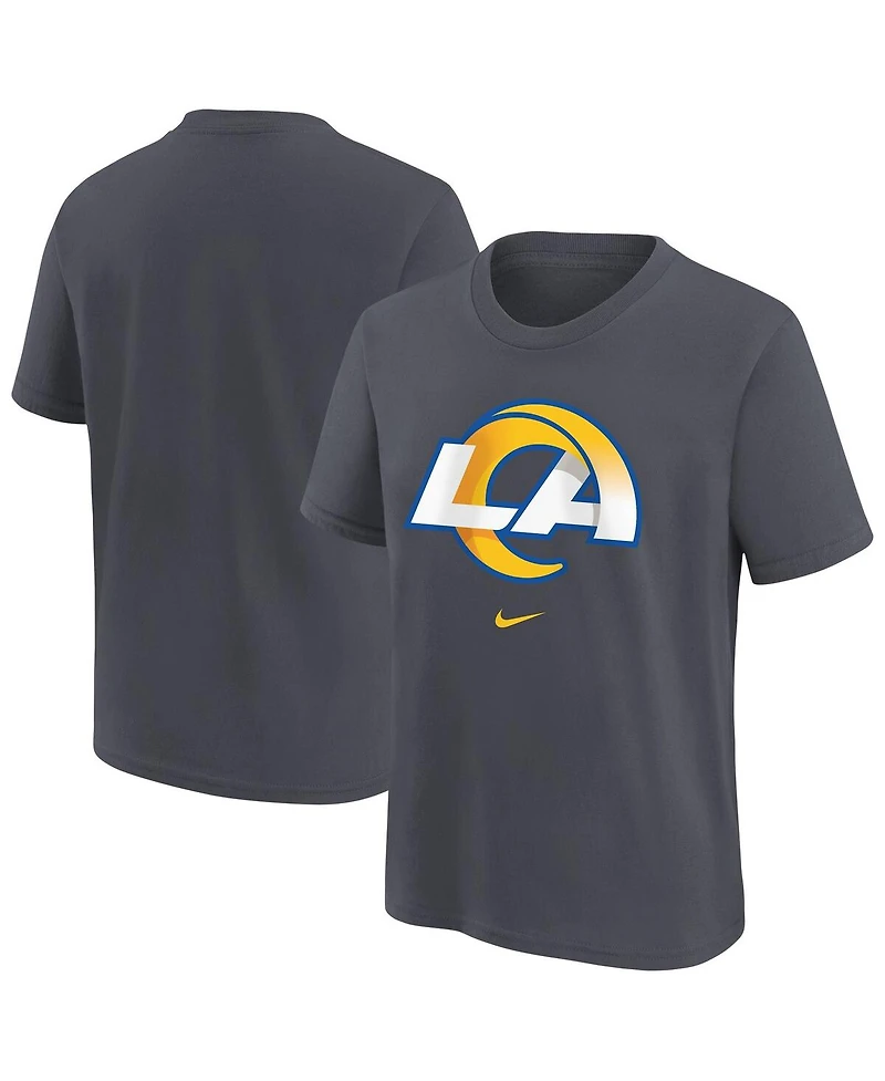 Nike Big Boys and Girls Anthracite Los Angeles Rams Primary Logo Legend T-Shirt