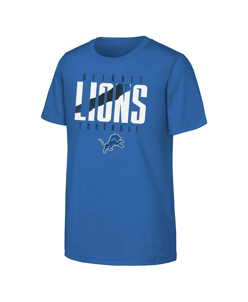 Outerstuff Big Boys and Girls Blue Detroit Lions Posterize T-Shirt