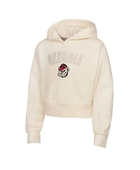 Outerstuff Big Boys and Girls Cream Georgia Bulldogs Oversized Blitz Cropped Pullover Hoodie
