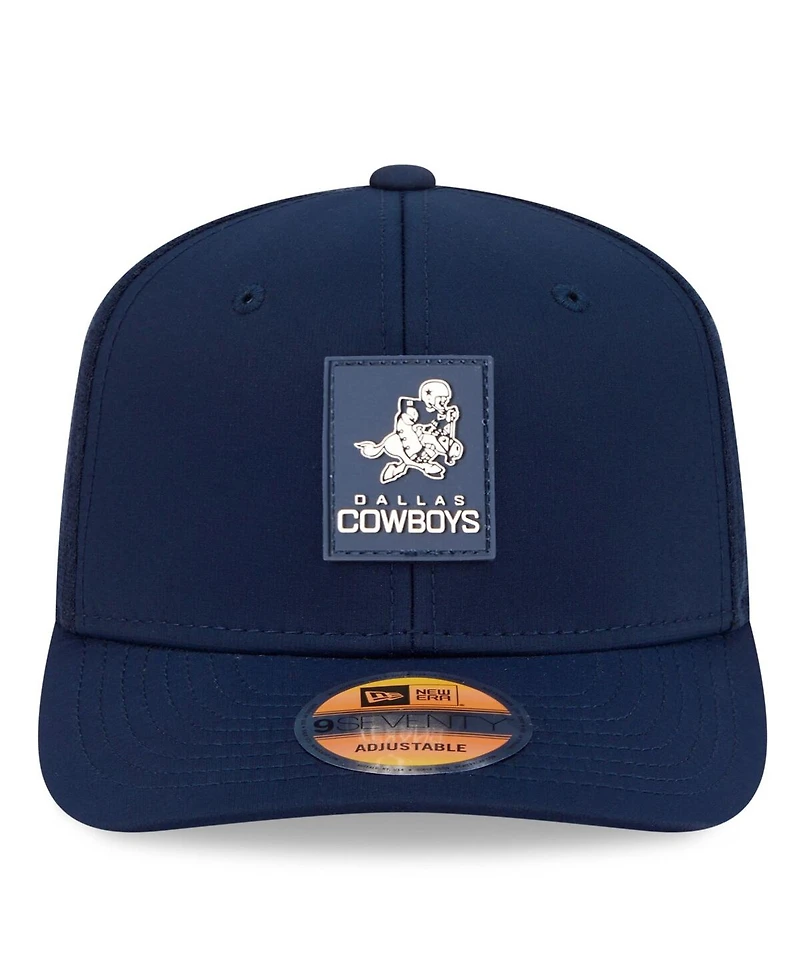 New Era Men's Navy Dallas Cowboys 2025 Sideline Throwback 9SEVENTY Trucker Adjustable Hat