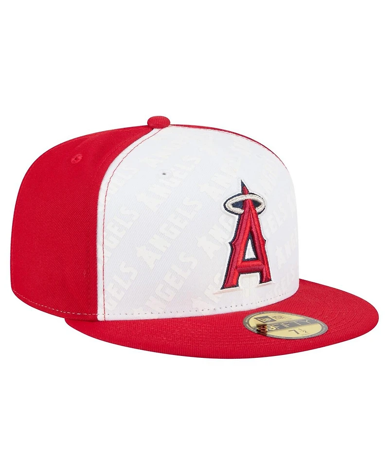 New Era Men's White/Red Los Angeles Angels Repeat 59FIFTY Fitted Hat