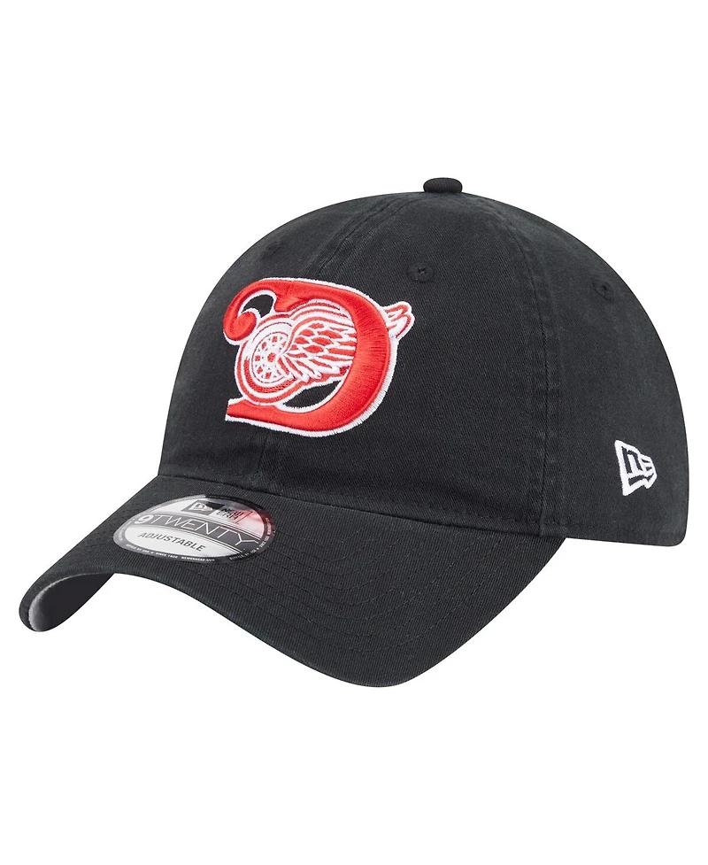 New Era Men's Black Detroit Red Wings Deceptor 9TWENTY Adjustable Hat