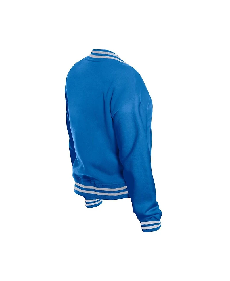 New Era Women's Blue Los Angeles Chargers Throwback Fleece Full-Snap Jacket