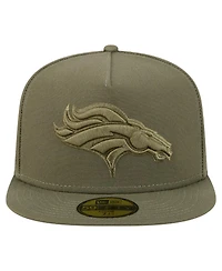New Era Men's Olive Denver Broncos Color Pack A-Frame 59FIFTY Fitted Hat