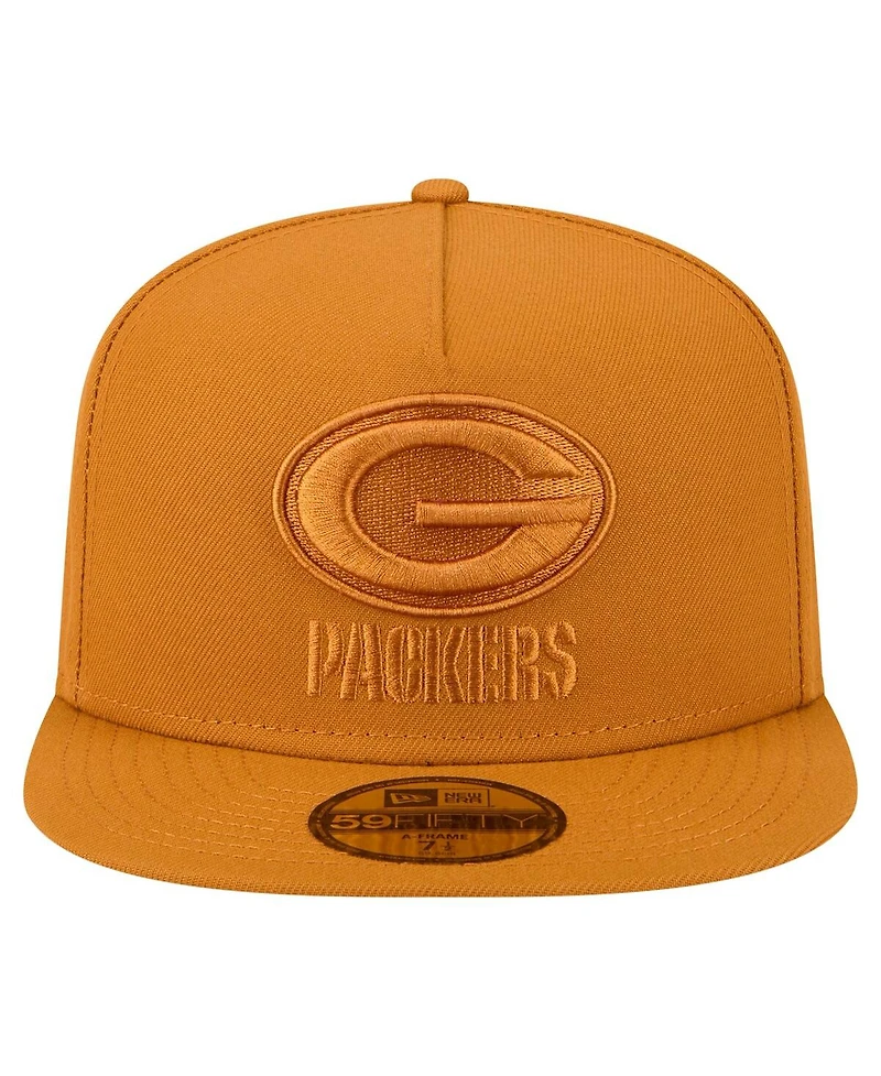 New Era Men's Brown Green Bay Packers Color Pack A-Frame 59FIFTY Fitted Hat