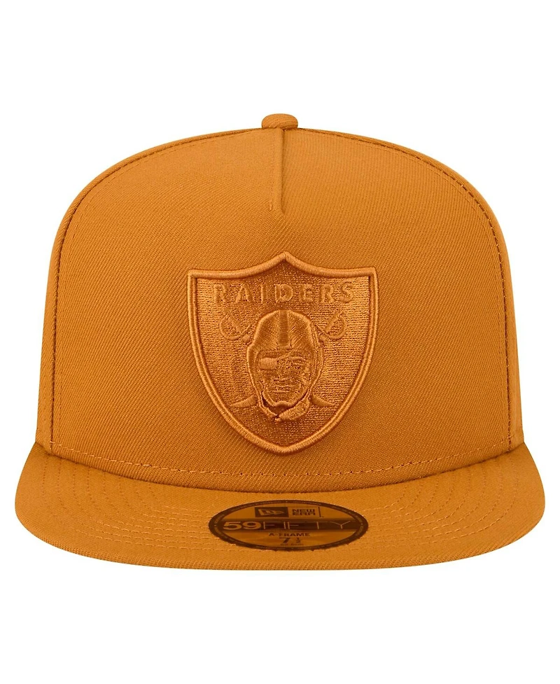 New Era Men's Brown Las Vegas Raiders Color Pack A-Frame 59FIFTY Fitted Hat