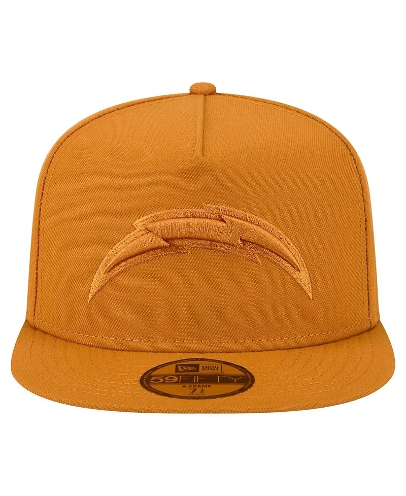 New Era Men's Brown Los Angeles Chargers Color Pack A-Frame 59FIFTY Fitted Hat
