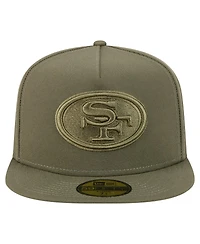 New Era Men's Olive San Francisco 49ers Color Pack A-Frame 59FIFTY Fitted Hat