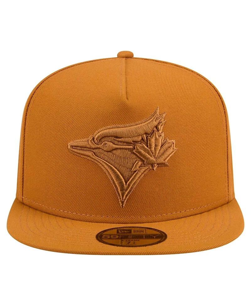 New Era Men's Orange Toronto Blue Jays Color Pack A-Frame 59FIFTY Fitted Hat