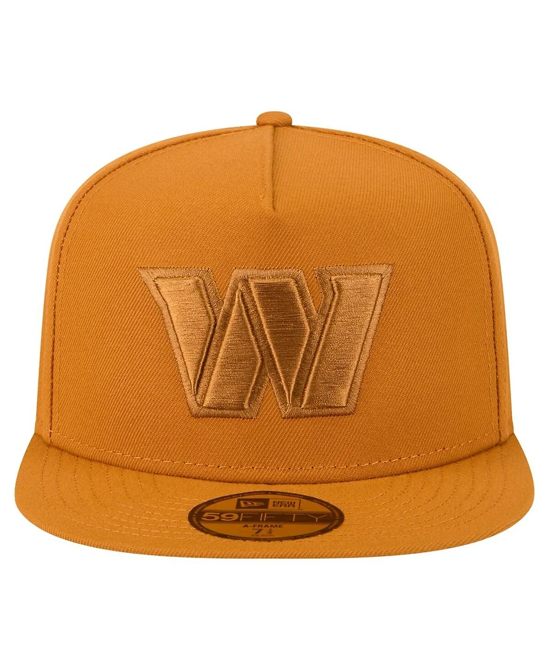New Era Men's Brown Washington Commanders Color Pack A-Frame 59FIFTY Fitted Hat