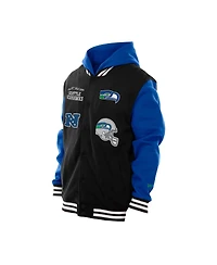 New Era Men's Black Seattle Seahawks Full-Snap Fleece Hoodie Jacket