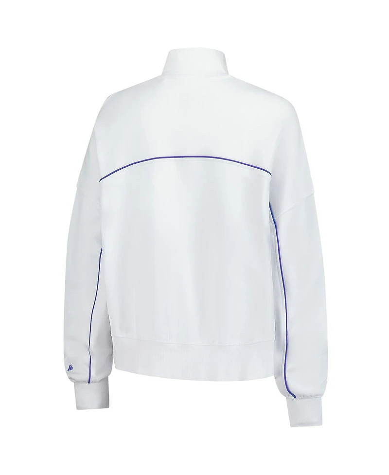 New Era Women's White Detroit Lions Functional Fandom Quarter-Zip Sweatshirt