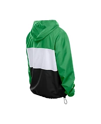 New Era Men's Green Philadelphia Eagles Ripstop Quarter-Zip Hooded Windbreaker